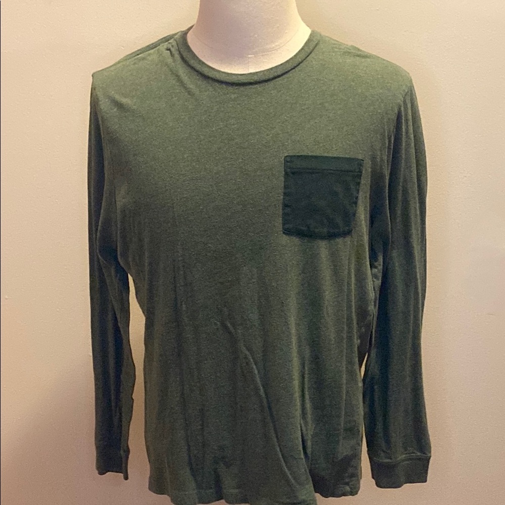 J. Crew Green Long Sleeve Tee Classic Crew Neck